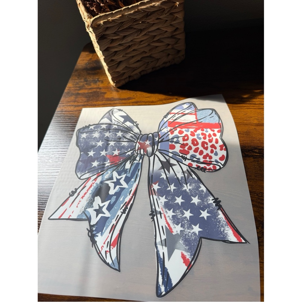 Patriotic Bow Graphic DTF transfer